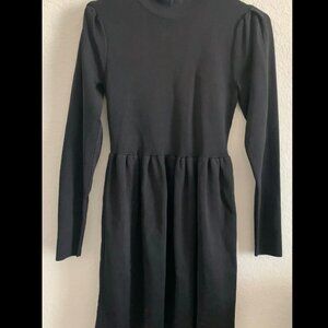 Zara Black Mockneck Long Sleeve Knit Mini Dress S